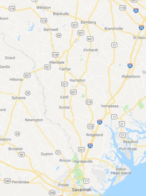 Lowcountry Clean Care Service Area Map Lowcountry Clean Care Service Area Map